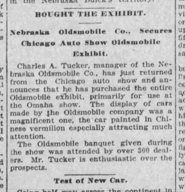 Olds owner bought entire exhibit from Chicago auto show